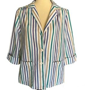 Vintage Alfred Dunner light weight stripe jacket. Size 12